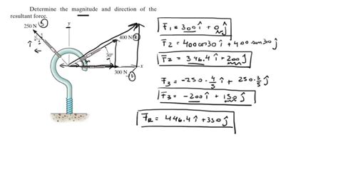 finding resultant force|magnitude of resultant force.